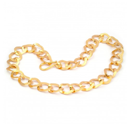 Gold plated necklace - Collier anneaux enlaces dorés